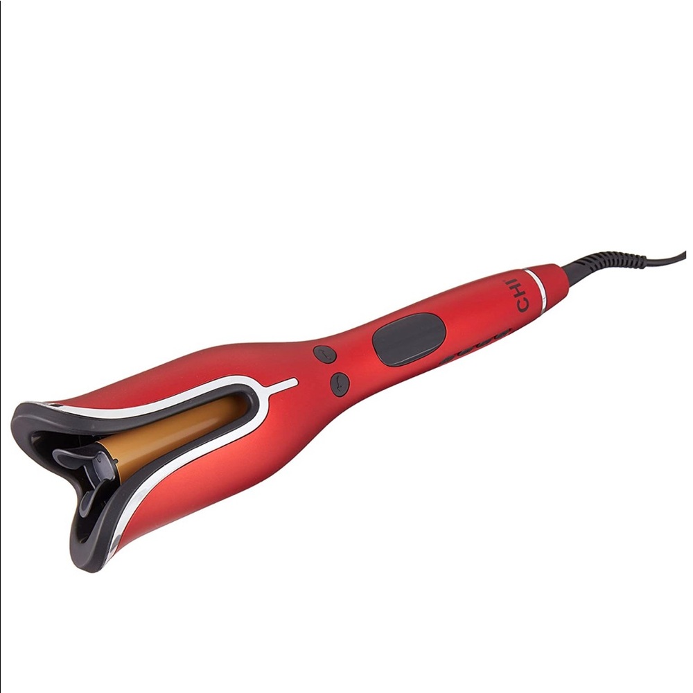 CHI Spin N Curl Ceramic Rotating Curler, Ruby Red